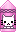A pink crayon with a cat on it.