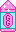 A pink glittery crayon with GG on it.