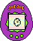 A purple tamagotchi egg.