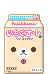A carton with a bear face.