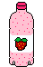Strawberry soda in a bottle.