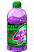 Purple soda in a bottle with a neon green and purple label.