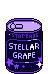 A purple can of 'stellar grape' soda.