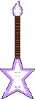 A glittery lavender star shaped electric guitar.