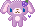Purple kawaii bunny.