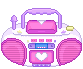 A pink CD player.