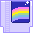 A purple NES cart with a rainbow label.