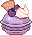 A purple berry macaron.