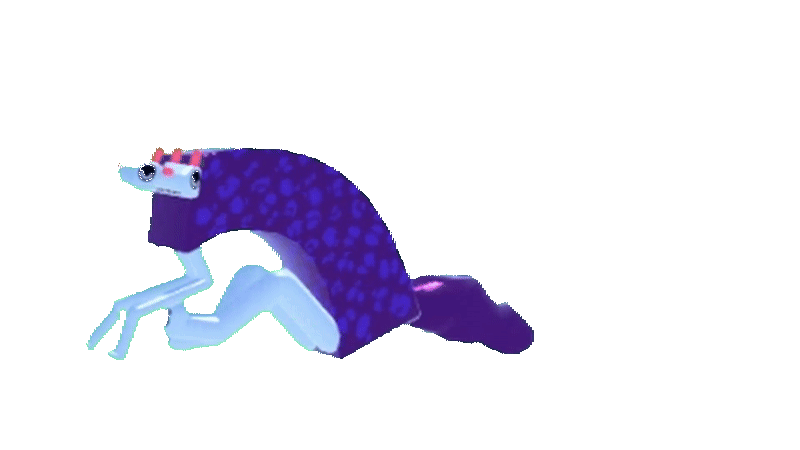 Purple wobbledog spinning around